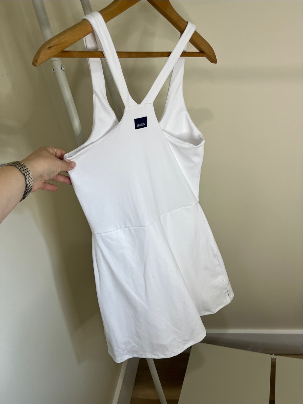 White Mini Dress with Racerback - Picture 4 of 8